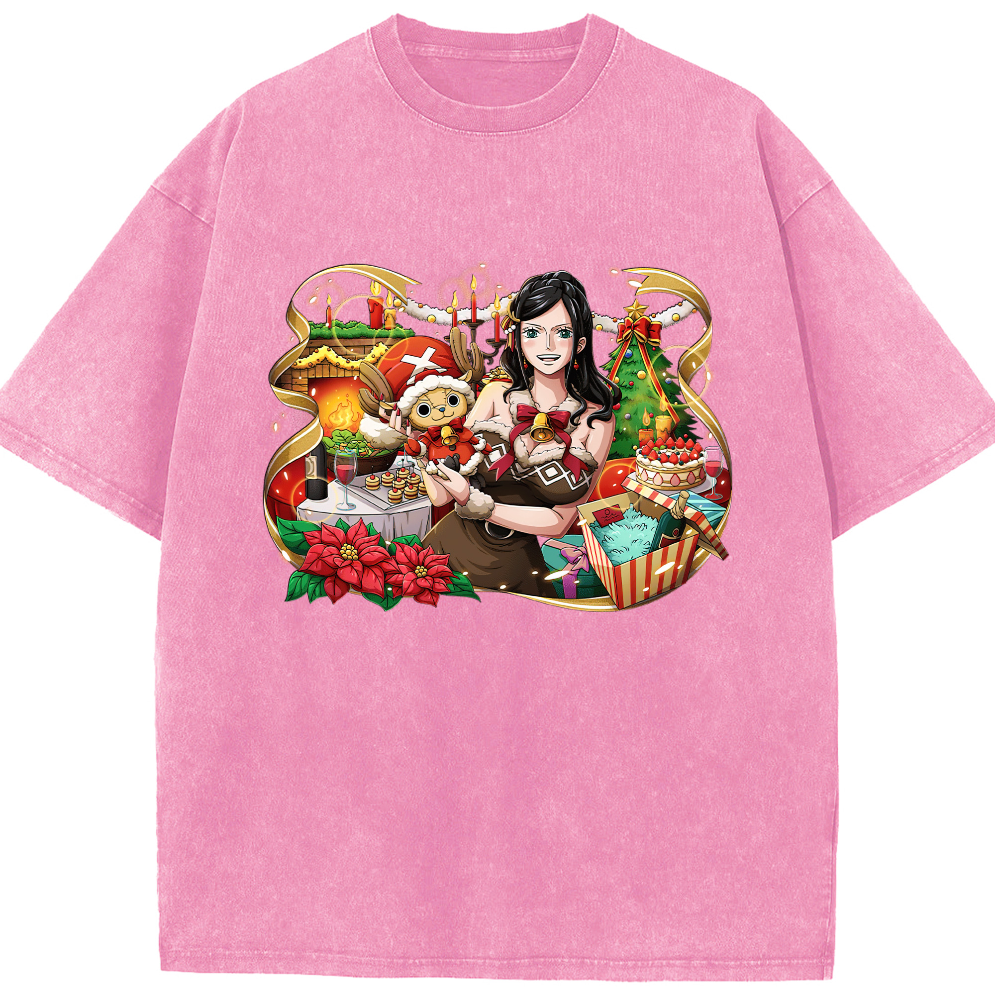 ワンピース ニコ・ロビン ONE PIECE Nico Robin 綿100% ヴィンテージ風 半袖Tシャツ（フロントプリント）